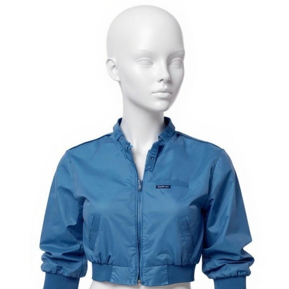 Members Only Jackets & Blazers - Vintage Members Only Bomber Jacket Women's Size 36 Iconic Cafe Racer in Blue
